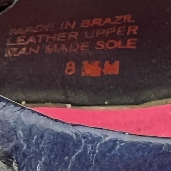 LILLY PULITZER CORK wedge blue leather peep toe heels women’s shoes size 8 1/2 - Picture 8 of 9